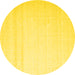 Round Solid Yellow Modern Rug, con533yw