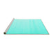 Sideview of Machine Washable Solid Turquoise Modern Area Rugs, wshcon533turq