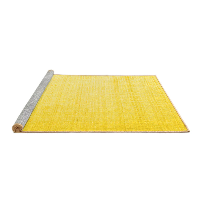 Sideview of Machine Washable Solid Yellow Modern Rug, wshcon533yw