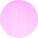 Round Solid Pink Modern Rug, con533pnk