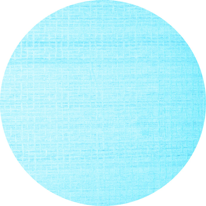 Round Machine Washable Solid Light Blue Modern Rug, wshcon533lblu