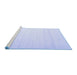 Sideview of Machine Washable Solid Blue Modern Rug, wshcon533blu