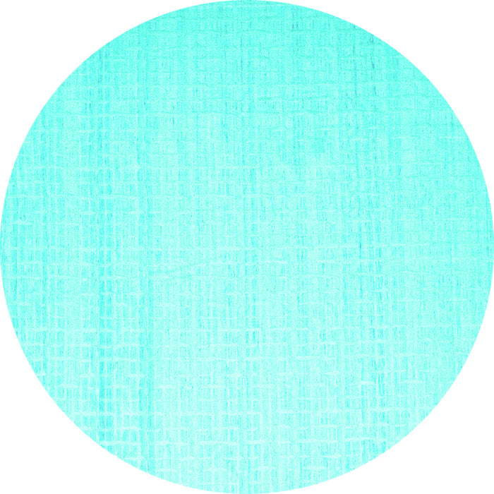 Round Solid Turquoise Modern Rug, con533turq