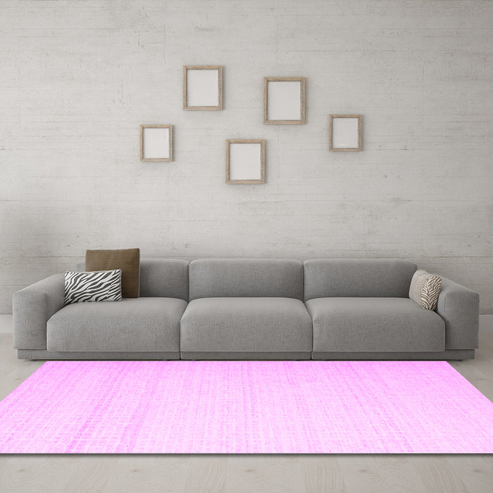 Machine Washable Solid Pink Modern Rug in a Living Room, wshcon533pnk