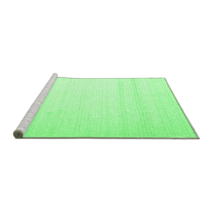 Sideview of Machine Washable Solid Emerald Green Modern Area Rugs, wshcon533emgrn