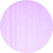 Round Solid Purple Modern Rug, con533pur