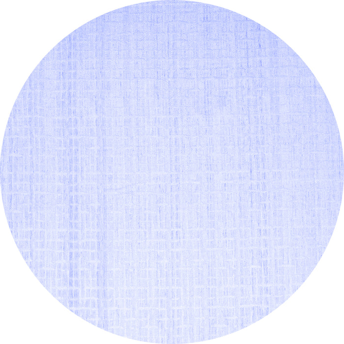 Round Machine Washable Solid Blue Modern Rug, wshcon533blu