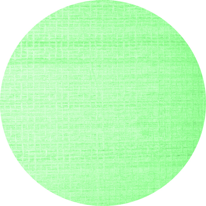 Round Machine Washable Solid Emerald Green Modern Area Rugs, wshcon533emgrn