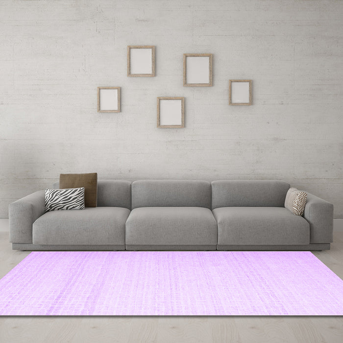 Machine Washable Solid Purple Modern Area Rugs in a Living Room, wshcon533pur