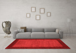 Machine Washable Abstract Orange Contemporary Area Rugs in a Living Room, wshcon534org