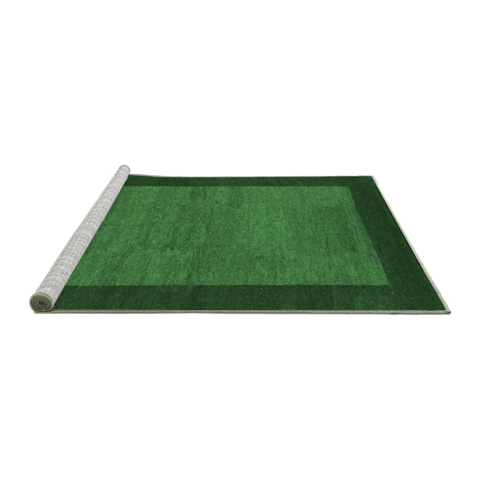 Sideview of Machine Washable Abstract Emerald Green Contemporary Area Rugs, wshcon534emgrn