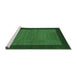 Sideview of Machine Washable Abstract Emerald Green Contemporary Area Rugs, wshcon534emgrn