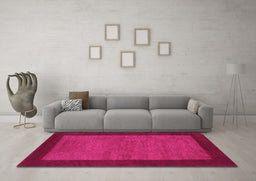 Machine Washable Abstract Pink Contemporary Rug in a Living Room, wshcon534pnk