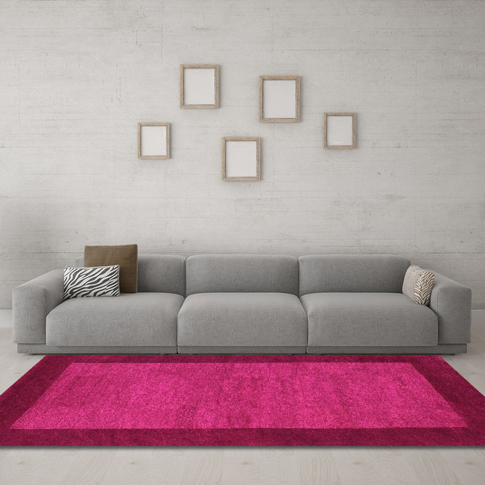 Machine Washable Abstract Pink Contemporary Rug in a Living Room, wshcon534pnk