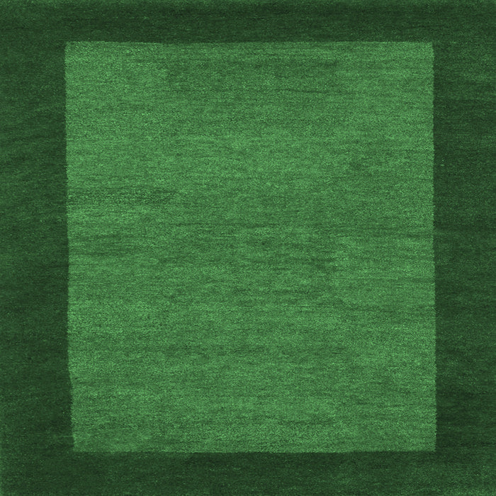 Square Machine Washable Abstract Emerald Green Contemporary Area Rugs, wshcon534emgrn