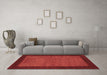 Machine Washable Abstract Brown Contemporary Rug in a Living Room,, wshcon534brn