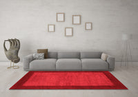 Machine Washable Abstract Red Contemporary Rug, wshcon534red