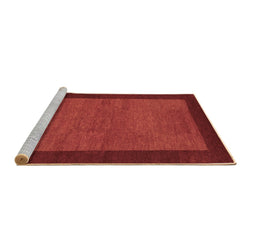 Sideview of Machine Washable Abstract Brown Contemporary Rug, wshcon534brn