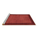 Sideview of Machine Washable Abstract Brown Contemporary Rug, wshcon534brn