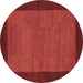 Round Abstract Brown Contemporary Rug, con534brn