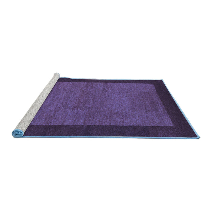 Sideview of Machine Washable Abstract Blue Contemporary Rug, wshcon534blu