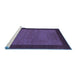 Sideview of Machine Washable Abstract Blue Contemporary Rug, wshcon534blu