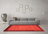 Machine Washable Abstract Orange Contemporary Rug, wshcon535org