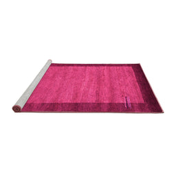 Sideview of Machine Washable Abstract Pink Contemporary Rug, wshcon535pnk