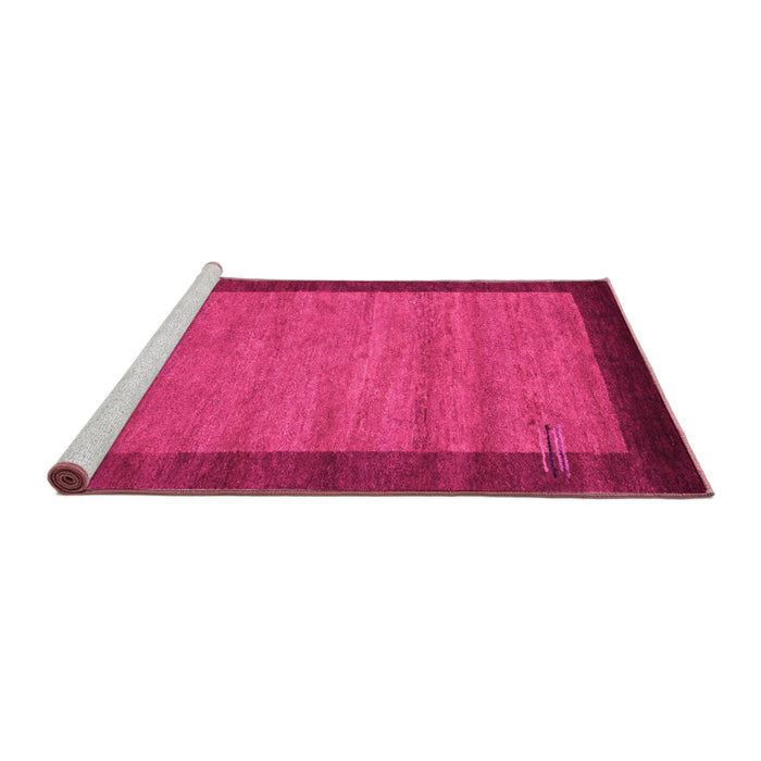 Sideview of Machine Washable Abstract Pink Contemporary Rug, wshcon535pnk