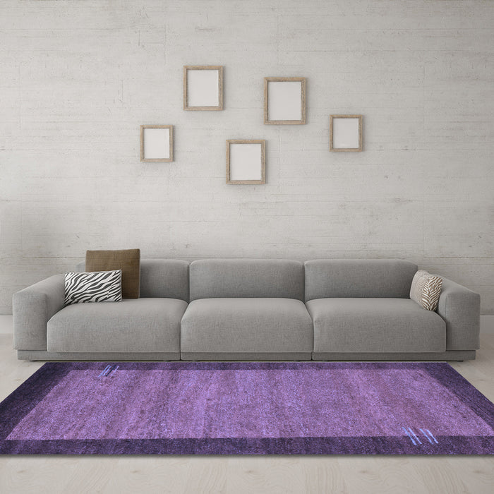 Machine Washable Abstract Blue Contemporary Rug in a Living Room, wshcon535blu