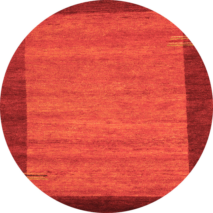 Square Abstract Orange Contemporary Rug, con535org