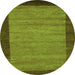 Square Abstract Green Contemporary Rug, con535grn