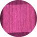 Round Machine Washable Abstract Purple Contemporary Area Rugs, wshcon535pur