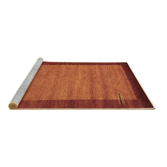 Sideview of Machine Washable Abstract Brown Contemporary Rug, wshcon535brn