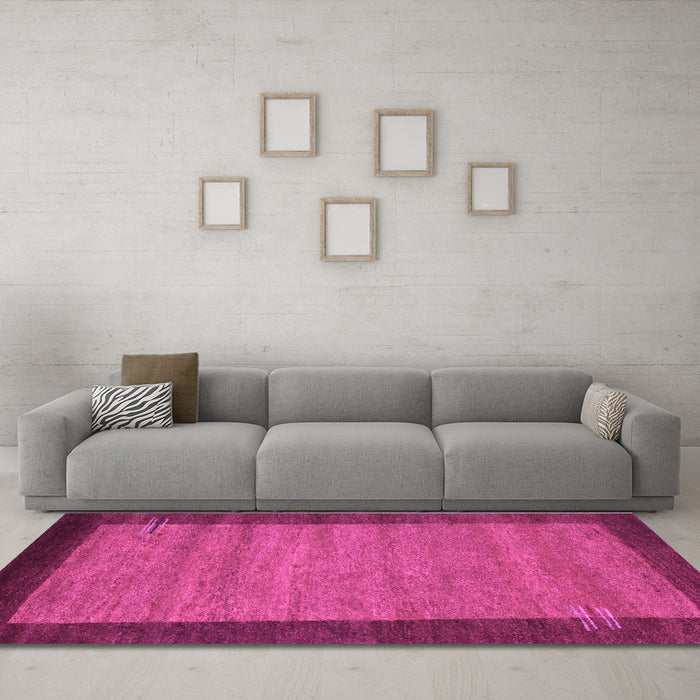 Machine Washable Abstract Purple Contemporary Area Rugs in a Living Room, wshcon535pur