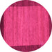 Round Abstract Pink Contemporary Rug, con535pnk