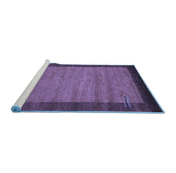 Sideview of Machine Washable Abstract Blue Contemporary Rug, wshcon535blu