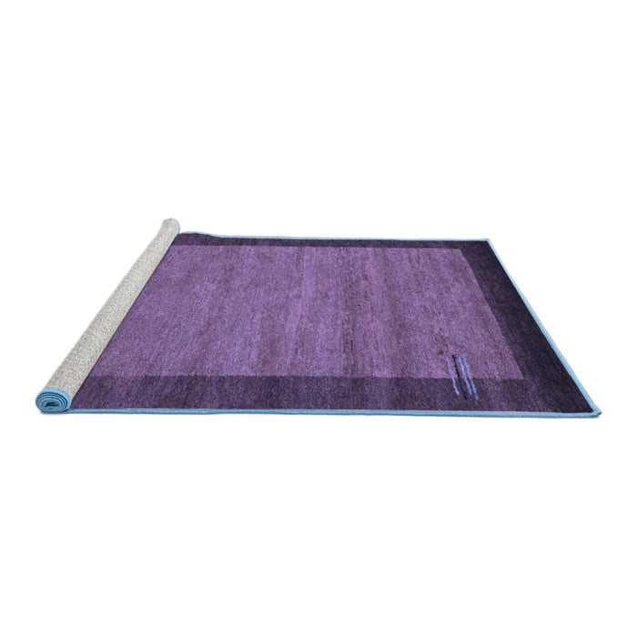 Sideview of Machine Washable Abstract Blue Contemporary Rug, wshcon535blu