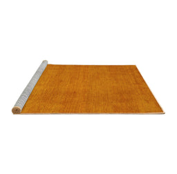 Sideview of Machine Washable Abstract Yellow Contemporary Rug, wshcon536yw