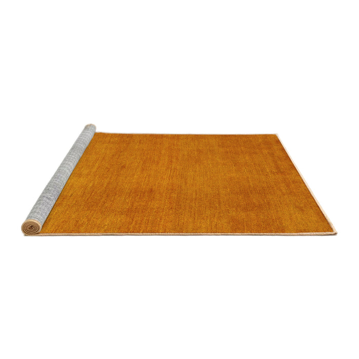 Sideview of Machine Washable Abstract Yellow Contemporary Rug, wshcon536yw