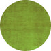 Square Abstract Green Contemporary Rug, con536grn