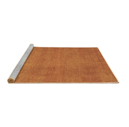 Sideview of Machine Washable Abstract Brown Contemporary Rug, wshcon536brn