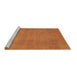 Sideview of Machine Washable Abstract Brown Contemporary Rug, wshcon536brn