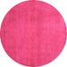 Round Abstract Pink Contemporary Rug, con536pnk