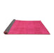 Sideview of Abstract Pink Contemporary Rug, con536pnk