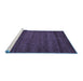 Sideview of Machine Washable Abstract Blue Contemporary Rug, wshcon537blu