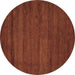 Round Abstract Brown Contemporary Rug, con537brn