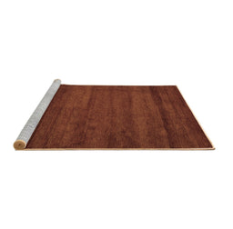 Sideview of Machine Washable Abstract Brown Contemporary Rug, wshcon537brn
