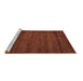 Sideview of Machine Washable Abstract Brown Contemporary Rug, wshcon537brn