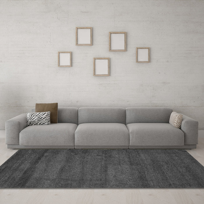 Machine Washable Abstract Gray Contemporary Rug in a Living Room,, wshcon537gry